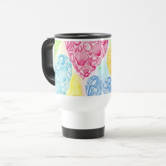 Taza corazones de caracolas  reisebecher (Vorderseite Links)