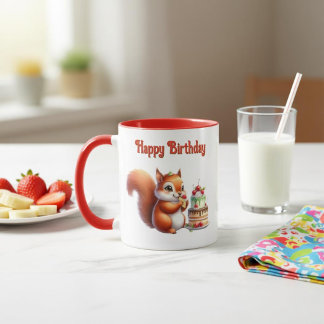 Taza Cumpleaños Ardillita con Torta Tasse