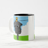 Taza. Cute cat. Clothesline Zweifarbige Tasse (Vorderseite Links)