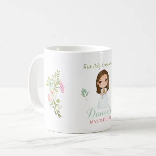 Taza DANIELA Primera Comunión Kaffeetasse (Vorderseite Links)