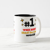 Taza De Café Best Dad In The World #1 Zweifarbige Tasse (VorderseiteRechts)