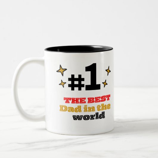 Taza De Café Best Dad In The World #1 Zweifarbige Tasse (Links)