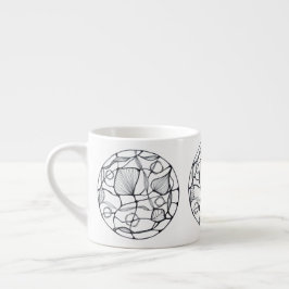 Taza de café con diseño minimalista de hojas espressotasse