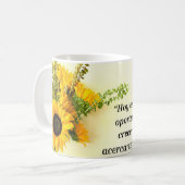 Taza de cafe diseño girasol y frace motivadora kaffeetasse (Vorderseite Links)
