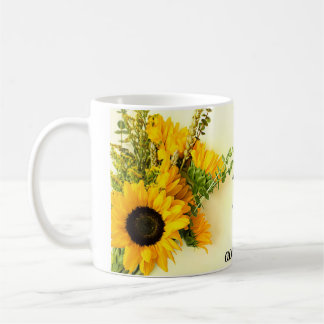 Taza de cafe diseño girasol y frace motivadora kaffeetasse