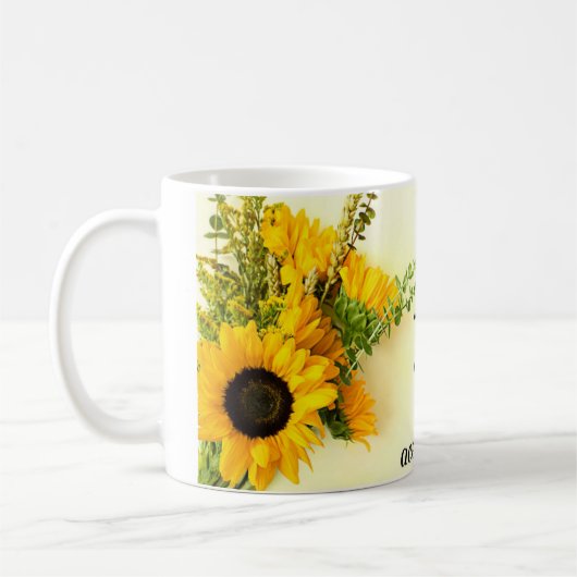 Taza de cafe diseño girasol y frace motivadora  kaffeetasse (Links)