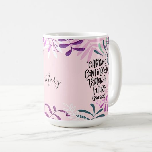 Taza de café frase en español proverbios 31 kaffeetasse (VorderseiteRechts)