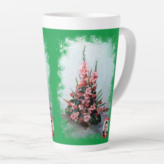 Taza De Café Latte Bodegón de flores Milchtasse (Rechte Ecke)