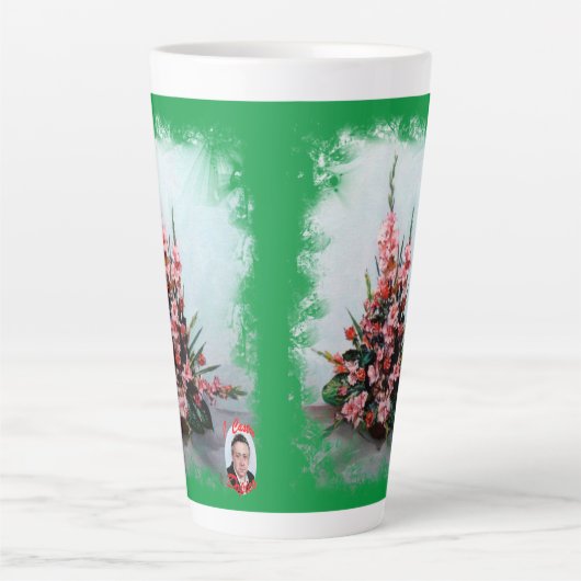 Taza De Café Latte Bodegón de flores Milchtasse (Vorderseite)