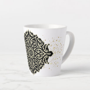 Taza de café latte con decoración milchtasse