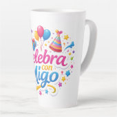 Taza de Café Latte con Diseño “Celebra Conmigo” | Milchtasse (Rechte Ecke)