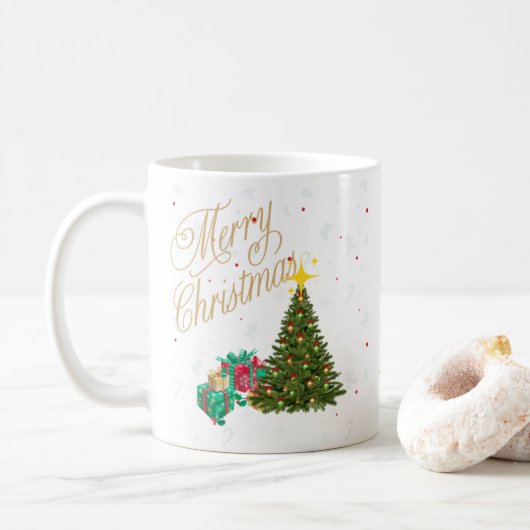 Taza de cafe navideña con Arbol y reaglos Kaffeetasse (Mit Donut)