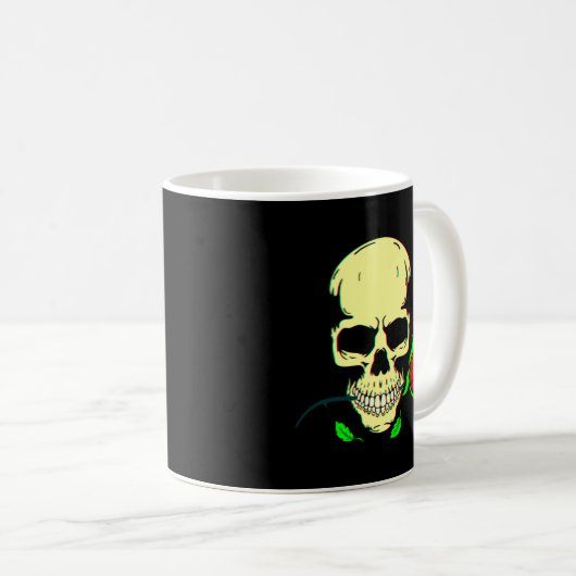 Taza De Café Skull N Roses 3D Kaffeetasse (VorderseiteRechts)