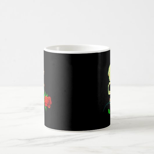 Taza De Café Skull N Roses 3D Kaffeetasse (Mittel)