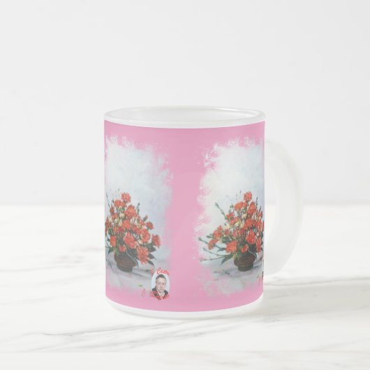 Taza de Cristal Esmerilado Bodegón de flores Mattglastasse (VorderseiteRechts)