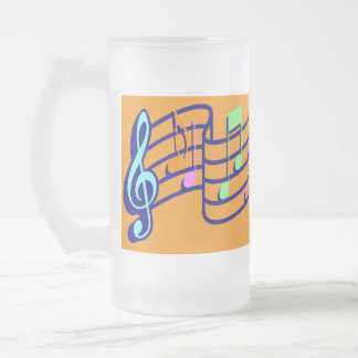 Taza De Cristal Esmerilado Notas Musicales Mattglas Bierglas
