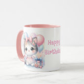 Taza de Cumpleaños con Gatito y Globos Tasse (Vorderseite Links)