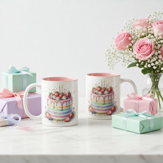Taza de cumpleaños  zweifarbige tasse