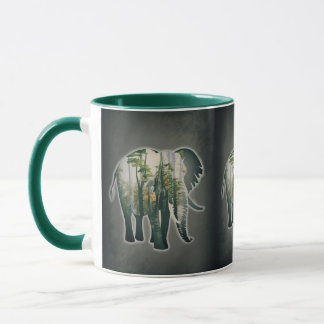 Taza de Elefantes en el bosque. Naturaleza. Tasse