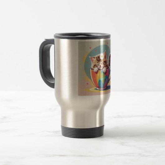 Taza de gatito tierno reisebecher (Vorderseite Links)