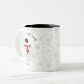 Taza de muñeco de nieve navideño personalizada zweifarbige tasse (Vorderseite Links)