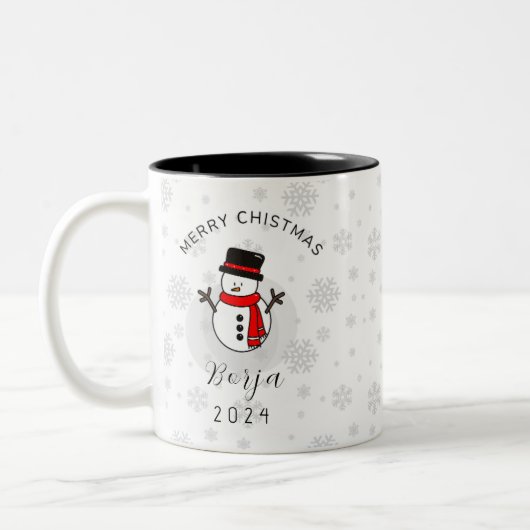 Taza de muñeco de nieve navideño personalizada zweifarbige tasse (Links)
