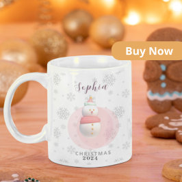 Taza de muñeco de nieve navideño personalizada zweifarbige tasse