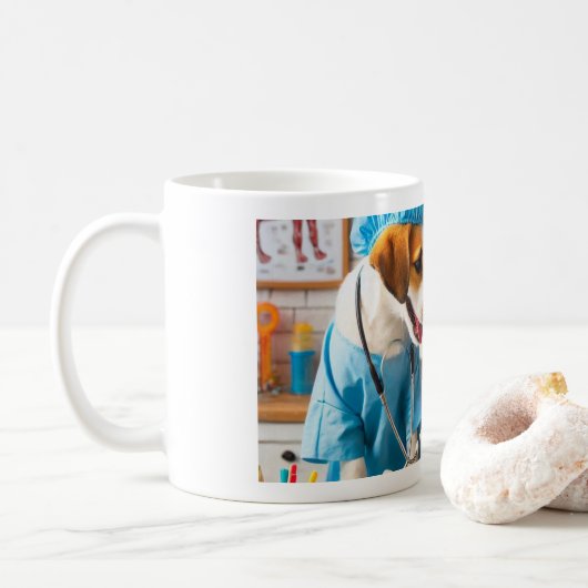 Taza de parejas de perros médicos por día del amor kaffeetasse (Mit Donut)