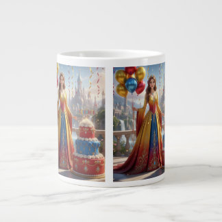 Taza de Princesa – Diseño de Cumpleaños con Pastel Jumbo-Tasse