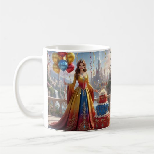 Taza de Princesa – Diseño de Cumpleaños con Pastel Kaffeetasse (Links)