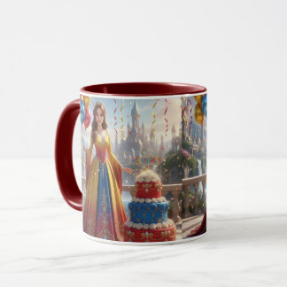 Taza de Princesa – Diseño de Cumpleaños con Pastel Tasse
