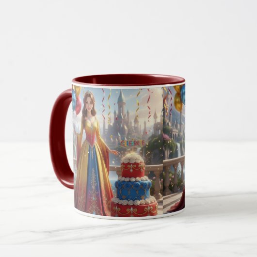 Taza de Princesa – Diseño de Cumpleaños con Pastel Tasse (Vorderseite Links)