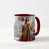 Taza de Princesa – Diseño de Cumpleaños con Pastel Tasse (VorderseiteRechts)