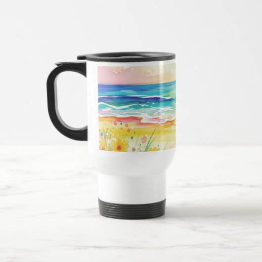 Taza de viaje mar y flores reisebecher (Links)