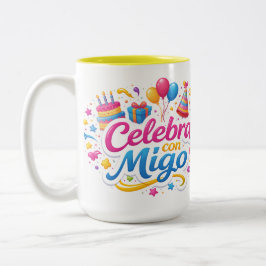 Taza de Viaje y de Regalo con Diseño “Celebra Conm Zweifarbige Tasse