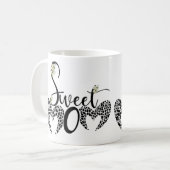Taza dulce mamá con corazón y flor kaffeetasse (Vorderseite Links)