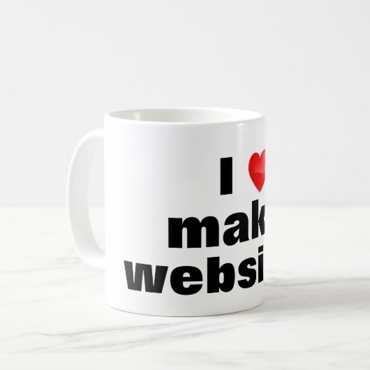 Taza I love make websites Kaffeetasse (Vorderseite Links)