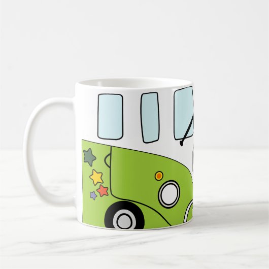 Taza Kombi Verde Psicodélica – Furgoneta Retro con Kaffeetasse (Links)