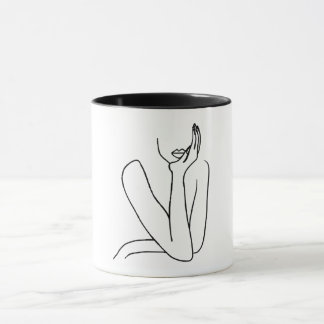 Taza Line Art Mujer – Minimalismo Tasse