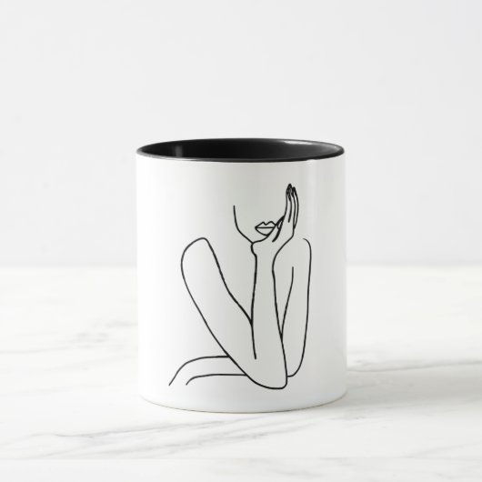 Taza Line Art Mujer – Minimalismo Tasse (Zentrum)