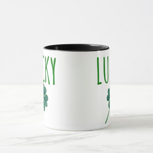 Taza Lucky Clover St Patricks Day Tasse (Zentrum)