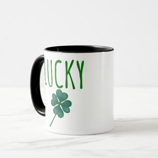 Taza Lucky Clover St Patricks Day Tasse (Vorderseite Links)