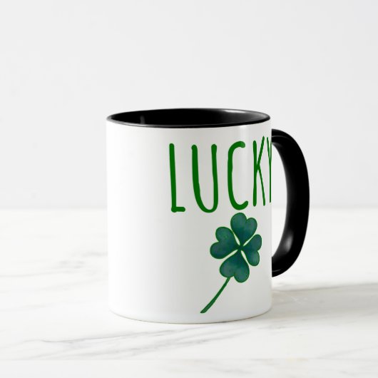 Taza Lucky Clover St Patricks Day Tasse (VorderseiteRechts)