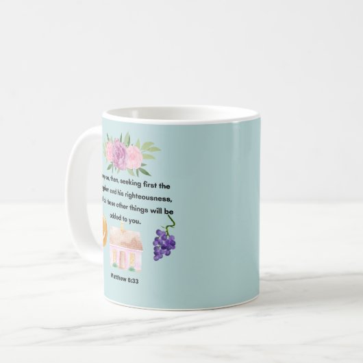 Taza "Matthew 6:33" Kaffeetasse (Vorderseite Links)