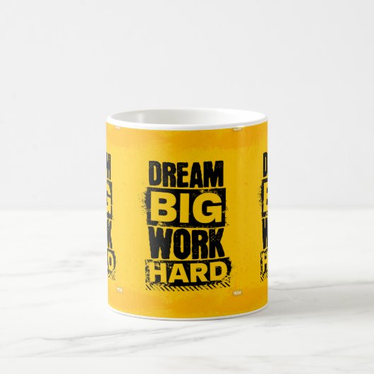 Taza motivacional "DREAM BIG, WORK HARD" Kaffeetasse (Mittel)