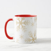 Taza Navideña con Copos de Nieve Dorados elegantes Tasse (Links)