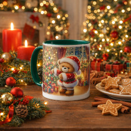 Taza navideña con un adorable osito Taza Tasse
