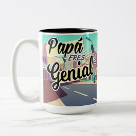 Taza Papá Eres Genial Combi  Zweifarbige Tasse