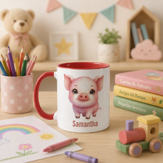 Taza para niños personalizada con diseño de animal tasse