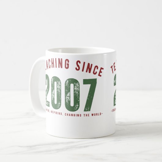 Taza para profesor | Teaching since 2007 Kaffeetasse (Vorderseite Links)